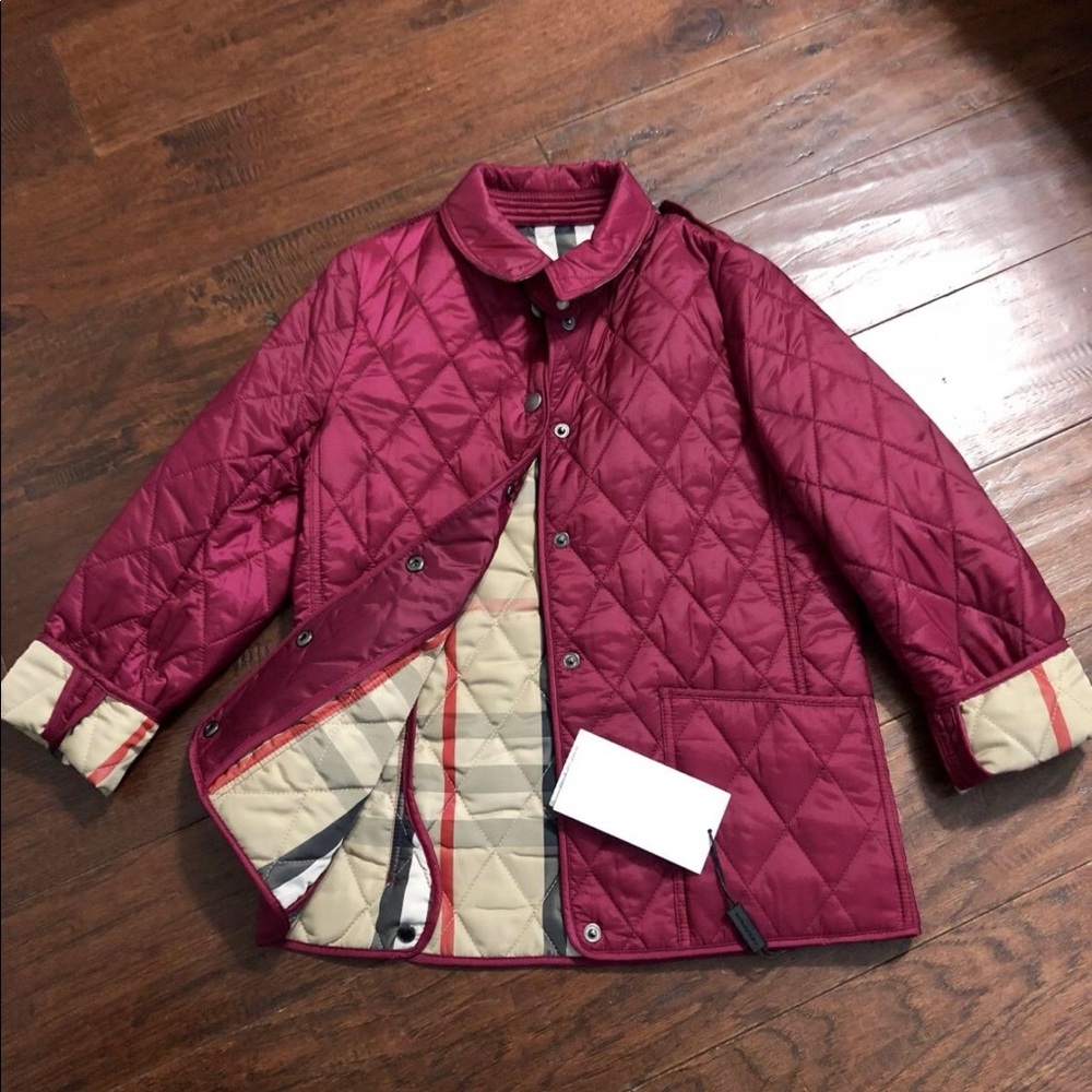 Girls Burberry quilted light jacket